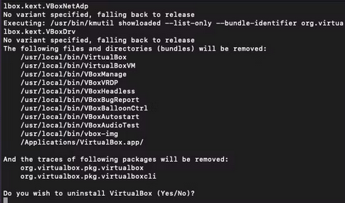 Uninstall VirtualBox Mac