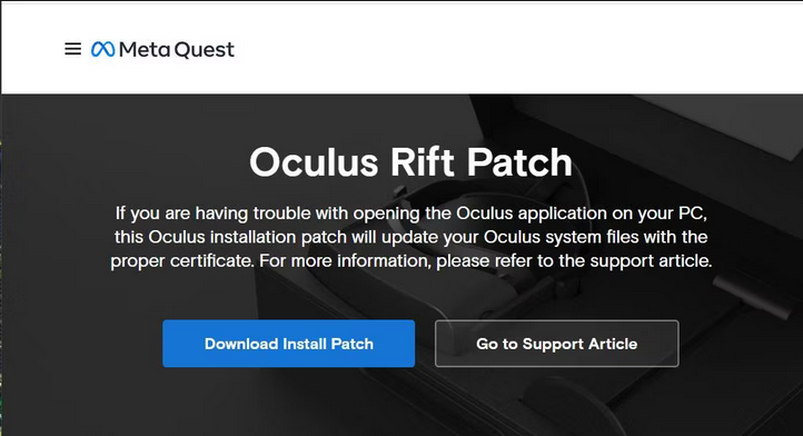 Oculus Runtime Service Error